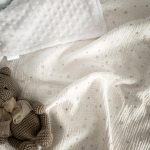 Muslino ir Minky pledukas Baltas su sidabro žvaigždutėmis